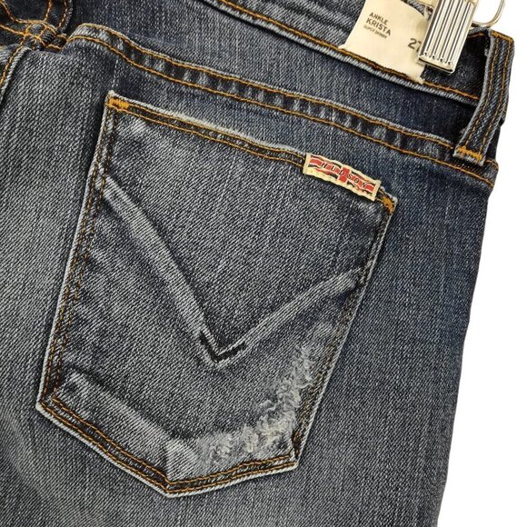 Hudson Krista Super Skinny Ankle Jeans Size 27 Distressed Destroyed New Stretch - Picture 8 of 12